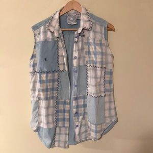 Ultra Pink Women’s Button Up Tank Top